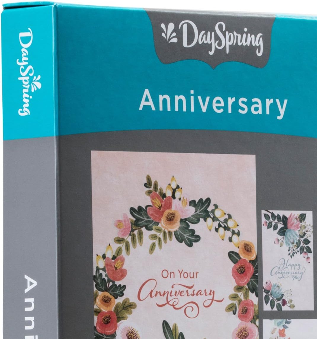 DaySpring - Anniversary - Celebrating Your Anniversary - 4 Design Assortment with Scripture - 12 Boxed Floral Cards and Envelopes (18561) - Image 9