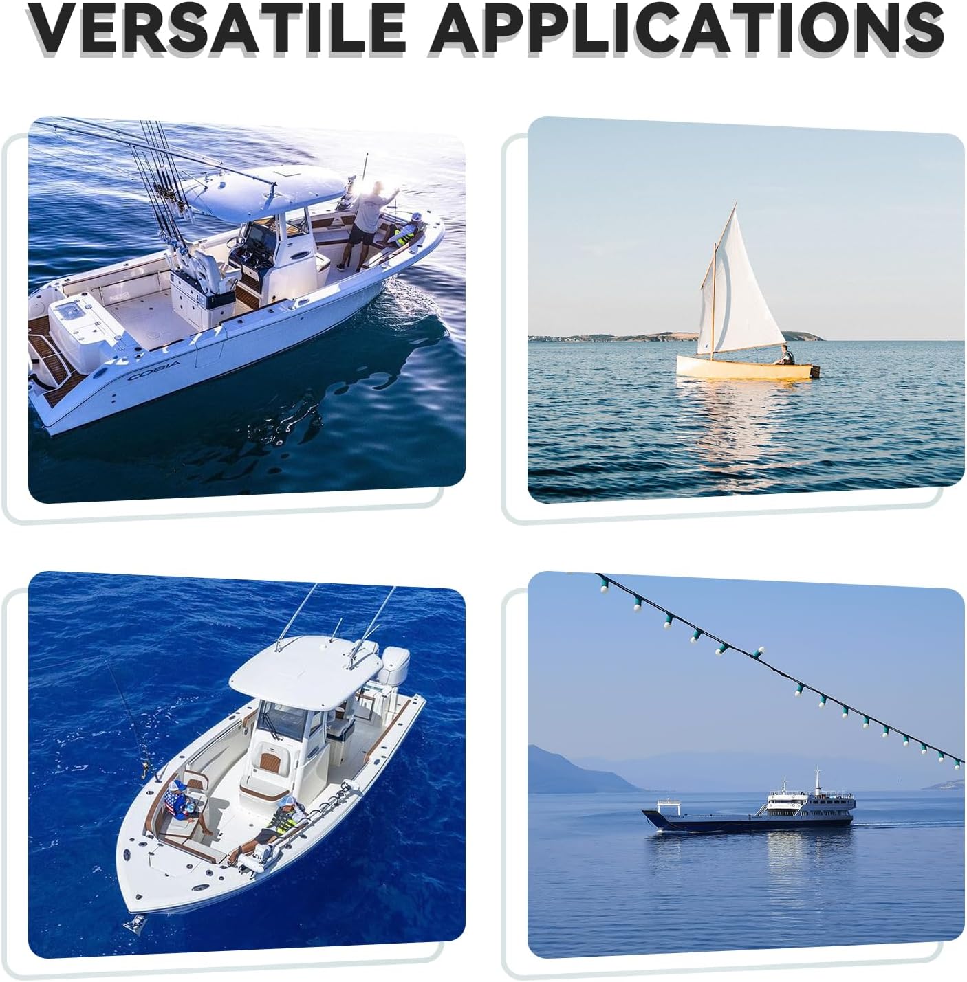 Anchor Light, Flash+Constant Boat LED Stern Light, All-Round Super Bright Marine Navigation Signal Light, Surface Mount White LED Marine Lighting Kit for Fishing Yacht Sailboat BassBoats