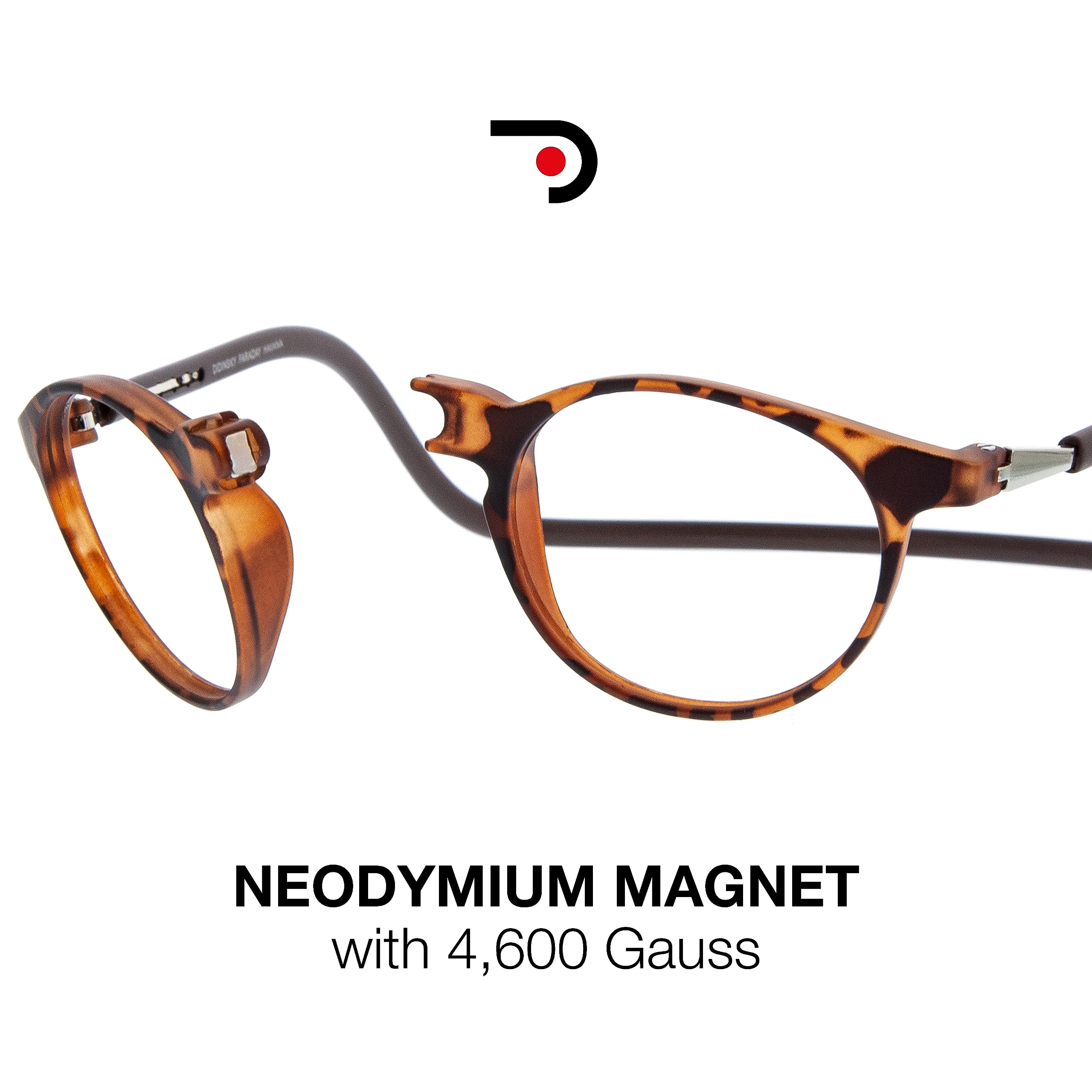 DIDINSKY CherryDIDINSKY Blue Light Blocking Magnetic Reading Glasses for Men and Women. Rubber Touch Flexible Temples and Anti Glare Lenses. Havana +1.0 - Image 3