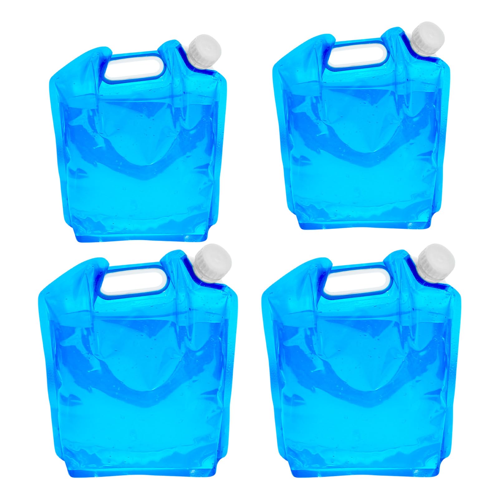 SJAUBKJOG 4 Pcs Collapsible Water Container Set (10L & 5L), Blue Folding Camping Water Containers, Portable Space-Saving Water Bag Jugs for Hiking, Sport, Camping, BBQ, Picnic, Festivals
