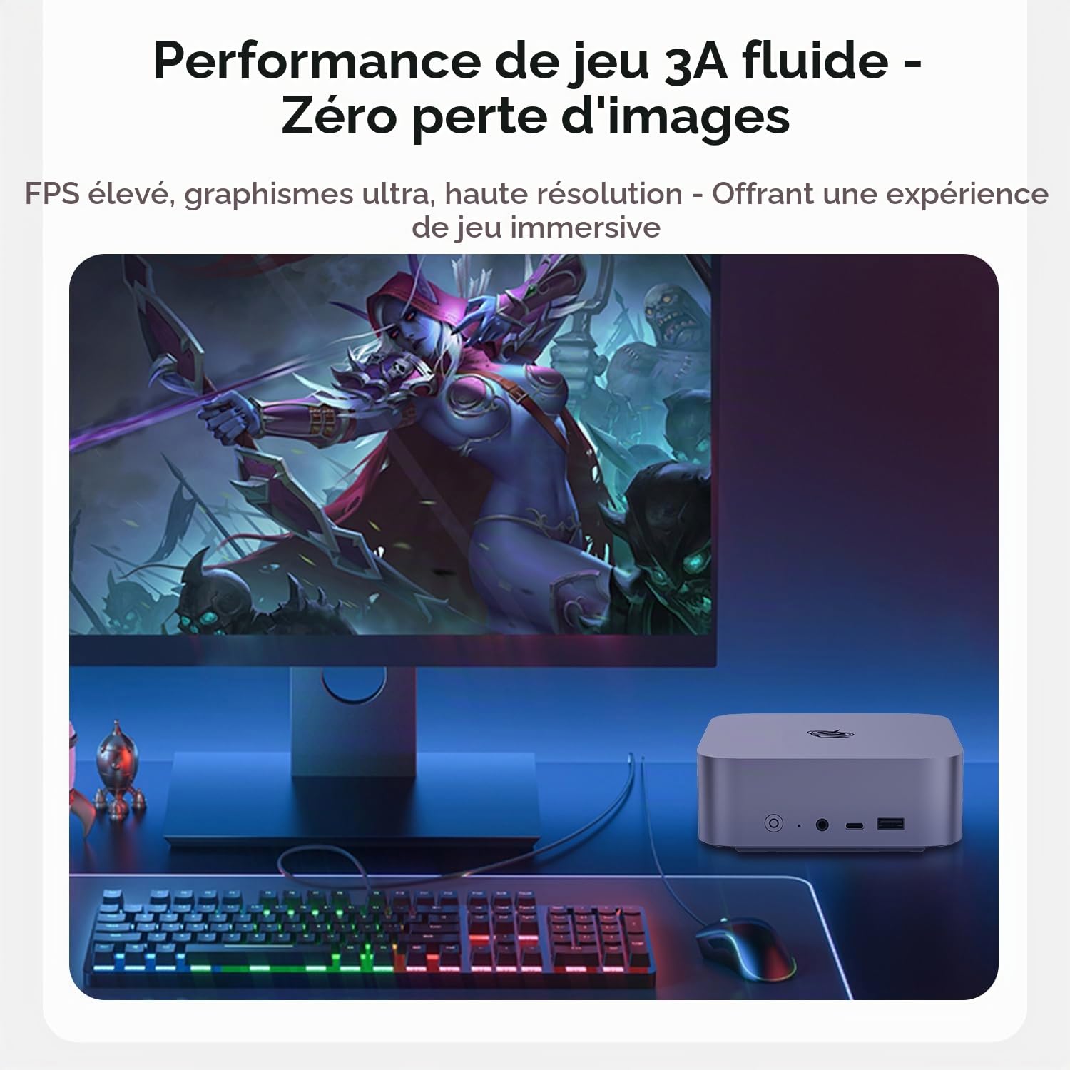 Beelink SER9 Max Mini PC, AMD Ryzen R7 260 (8C/16T jusqu'à 5.1 GHz), 32 Go de RAM DDR5, 1 to SSD, Mini-Ordinateur 4K à 240 Hz, Triple écran HDMI/DP/USB 4, BT5.2, Wi-FI 6, LAN 10 Gbps