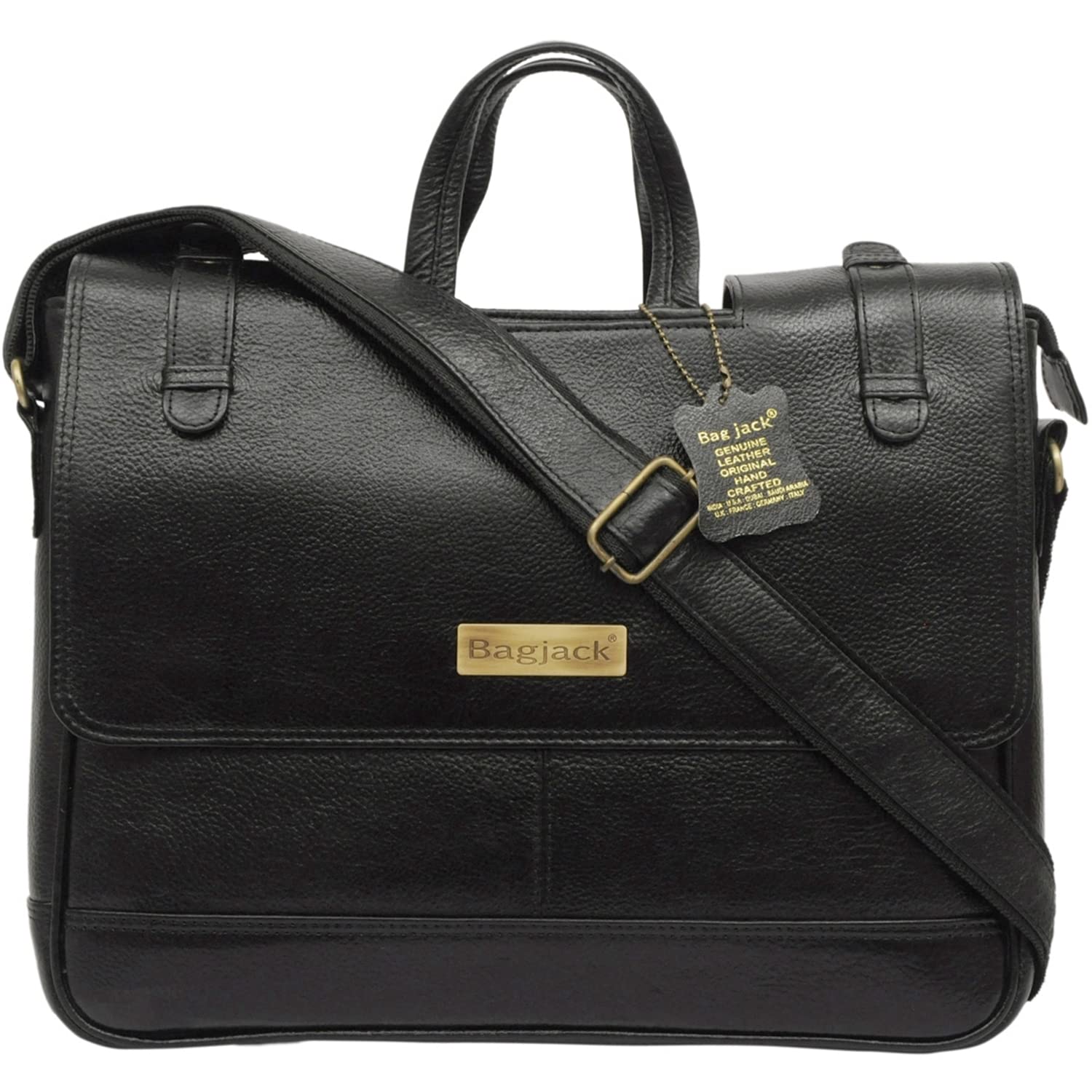 Hidekin Genuine Leather Laptop Upto 17 Inches Macbook Pro Briefcase Men Women Office Travelling Documents Storage Carry On Handle Shoulder Strap Suitcase