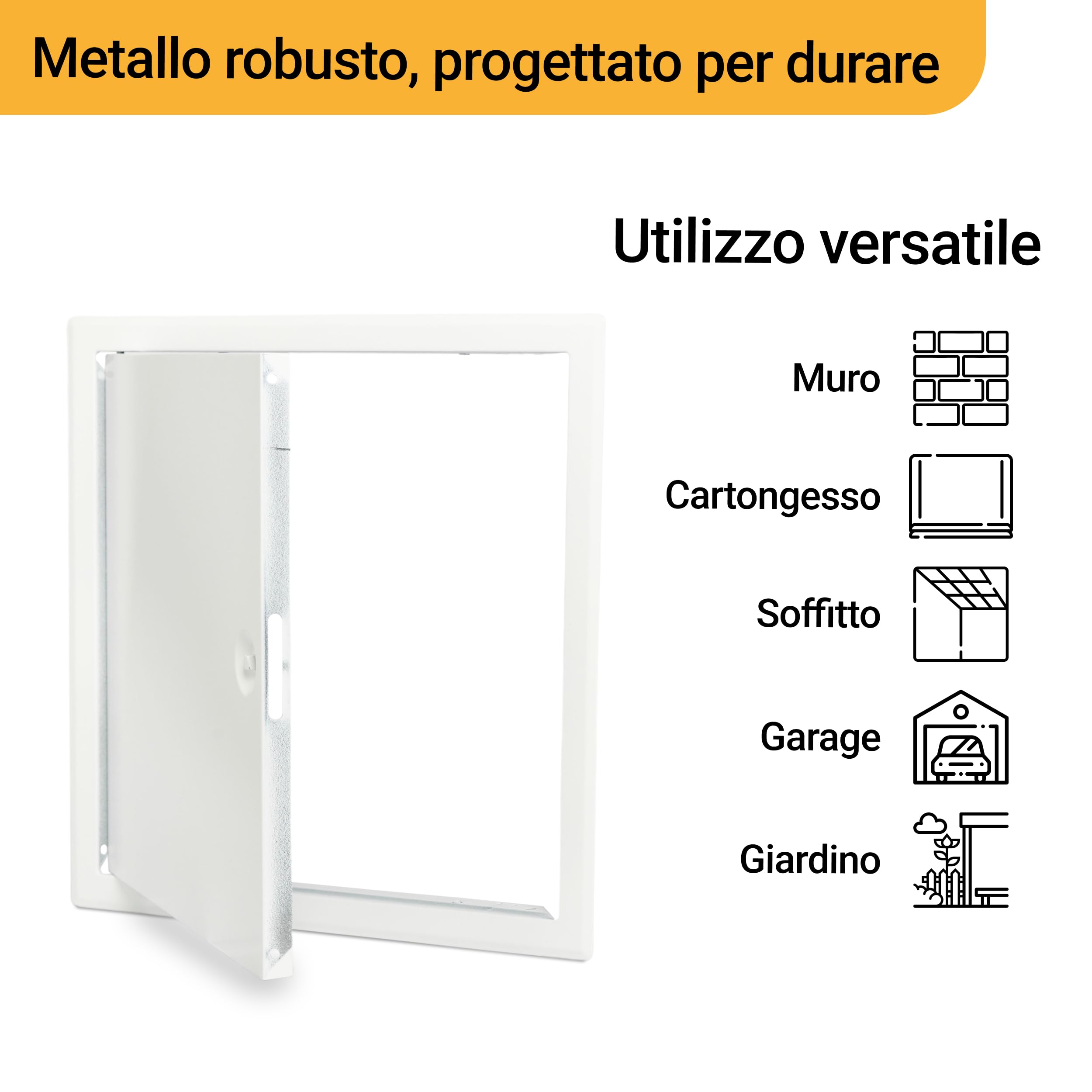 Proxinova Sportello Ispezione 400x400 mm, Sportello con Apertura a Pressione per Muro Outdoor Resistente, Sportello Ispezione in Metallo per Manutenzione Contatore Acqua, Gas, Contatore Elettrico