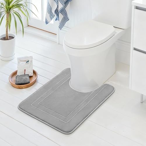 Miniatura 24 de Cupic Cupid Tapete de baño de espuma viscoelástica súper suave, tapete de baño negro antideslizante para suelo de baño, alfombras lavables a máquina