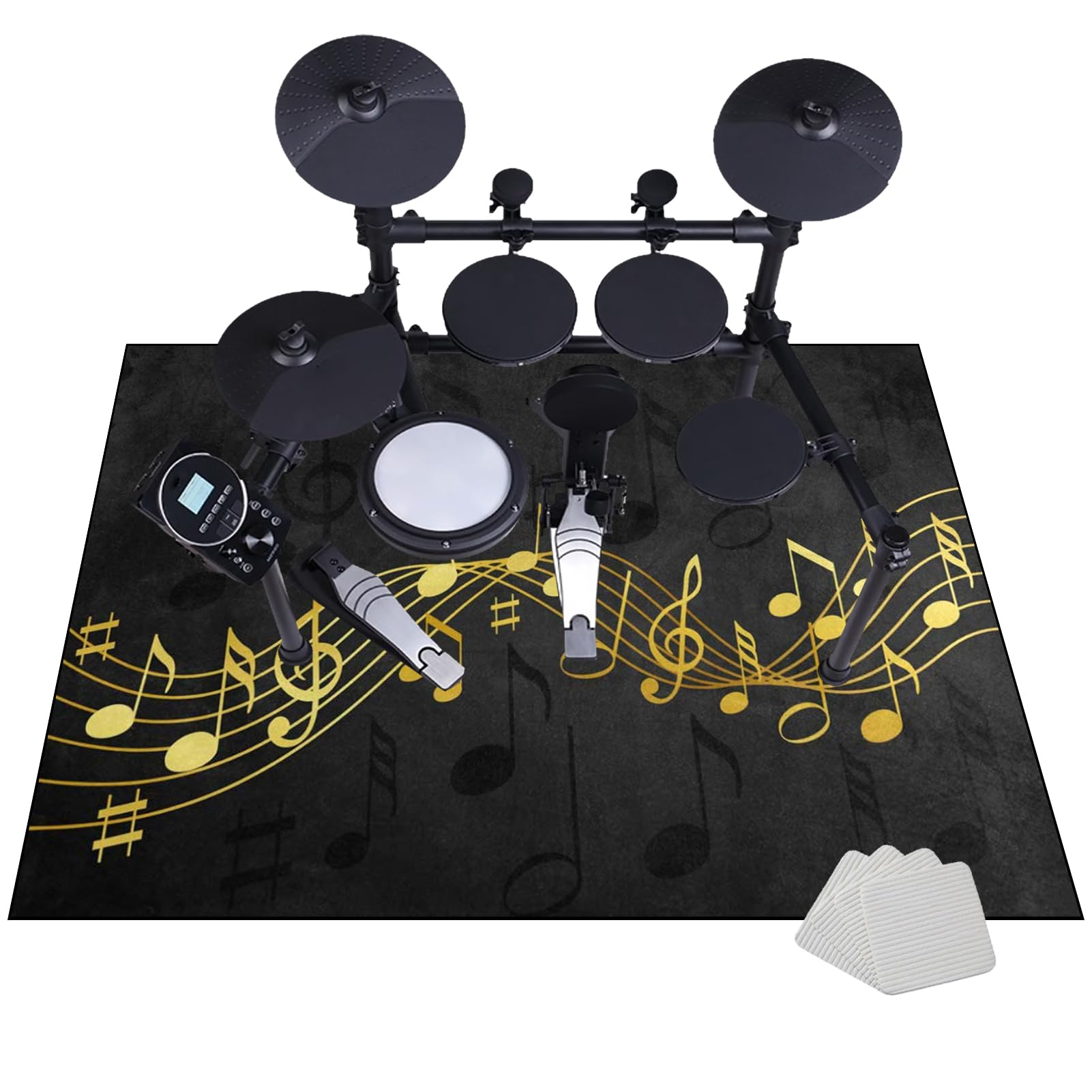 Tapis de Batterie Tapis de Tambour antidérapant 120 x 80 cm Tapis Batterie électronique, Tapis Insonorisé pour Grosse Caisse Batteries Caisse Claire Instruments de Musique Tapis de Sol