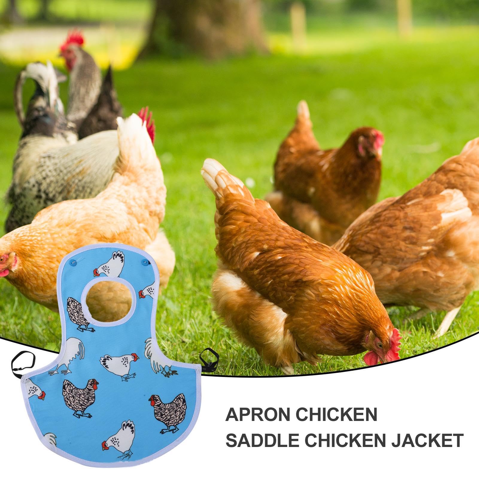 Sillín de gallina – Delantales de gallina | Protector de espalda de alas | Protector de pollo transpirable para picar gallinas | Protector de pollos con banda elástica para granja en casa