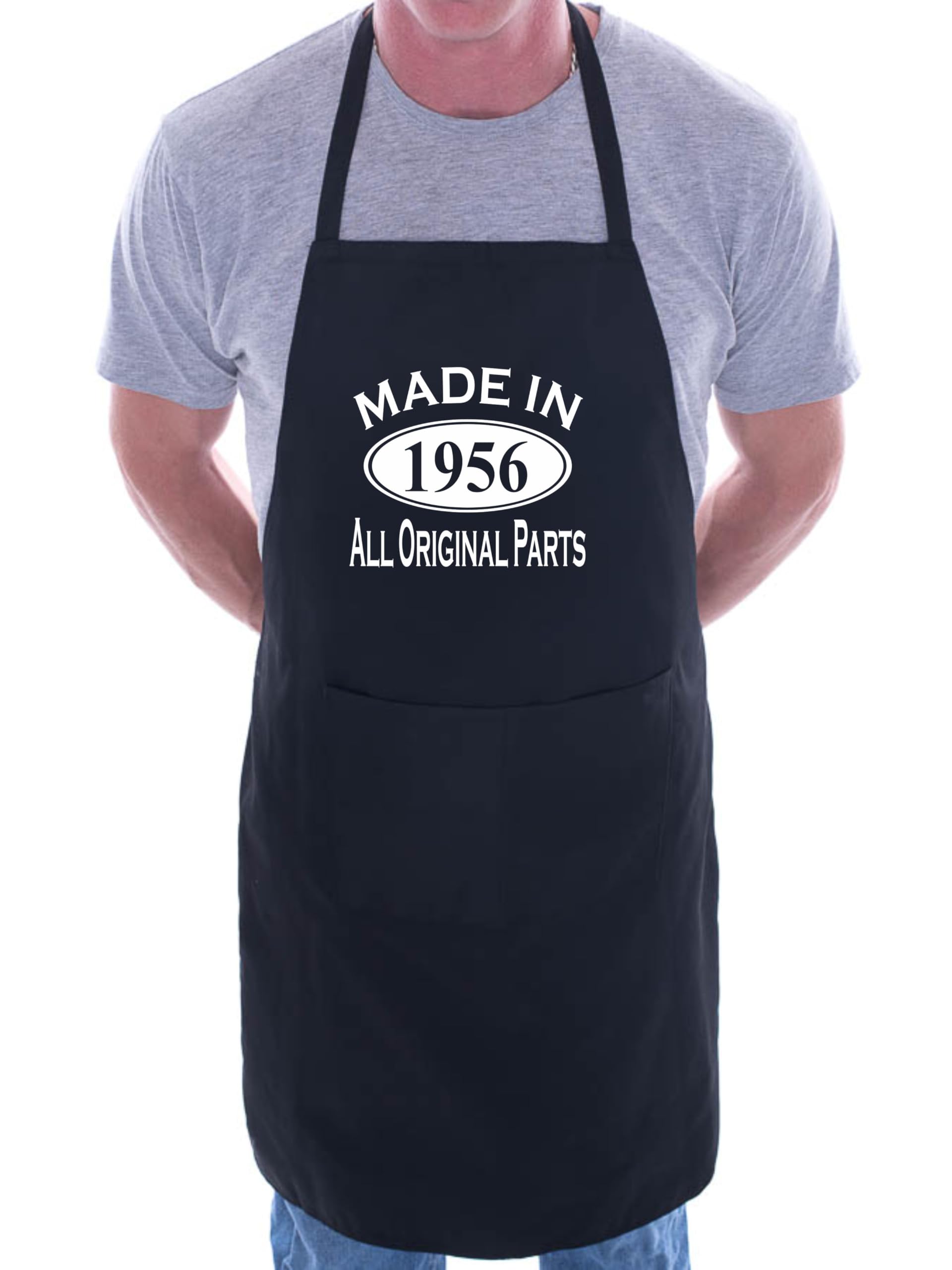 Print4u Men's Black Made In 1956 70Th Birthday Bbq Cooking Funny Novelty Apron