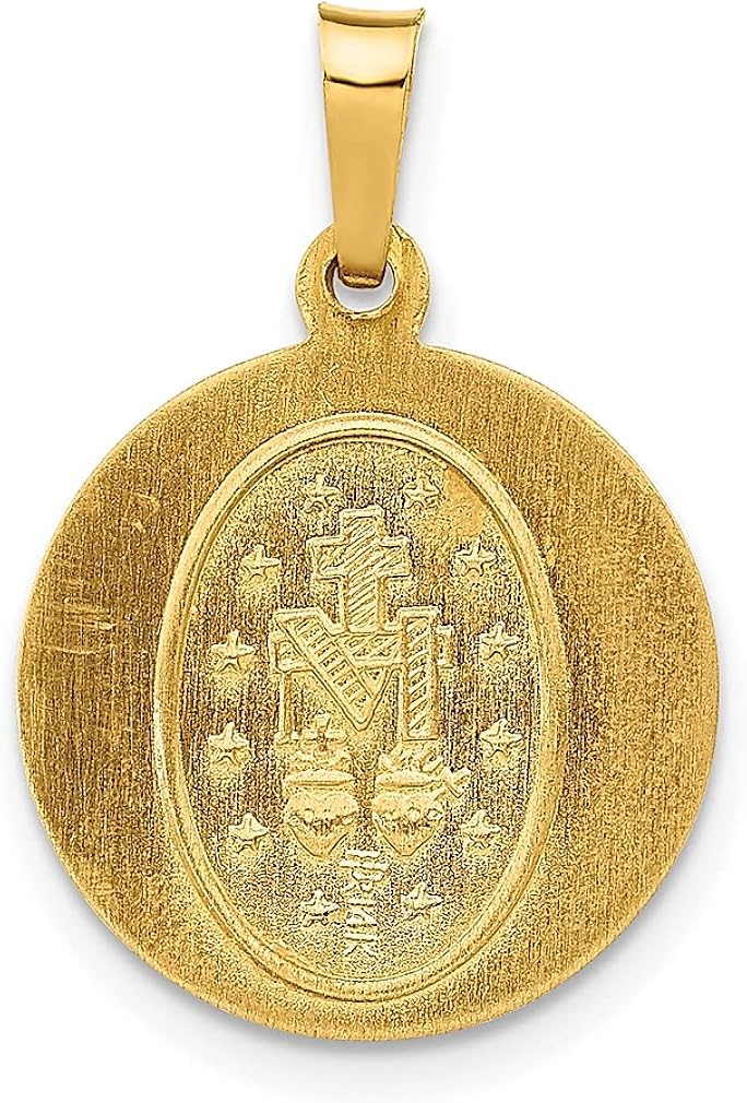 Miniatura 3 de Collar con dije de medalla milagrosa de oro amarillo de 14 quilates joyería fina religiosa para mujeres regalos para ella Oro amarillo