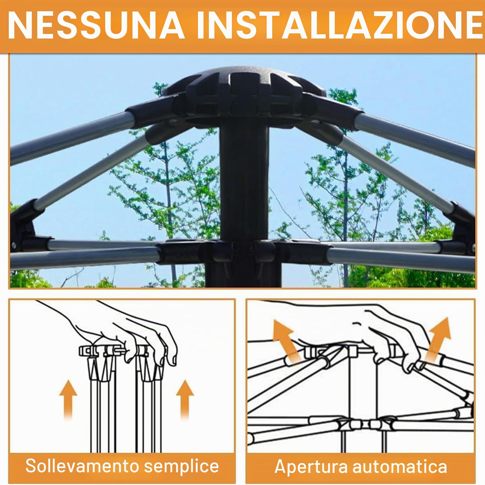 Tenda da campeggio, istantanea automatica pop-up per 2-3 persone, doppio strato di vento e tenda impermeabile, adatta per escursioni e viaggi in famiglia