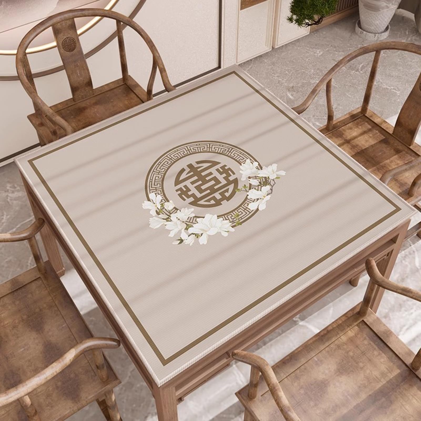 Tapis De Mahjong Épais De Grande Taille Pour Table, Housse De Table Antidérapante À Réduction De Bruit Pour Jeux De Cartes De Poker Mah Jong, Tapis De Jeu Facile À Nettoyer(100x100 cm/39.37x39.37 in)