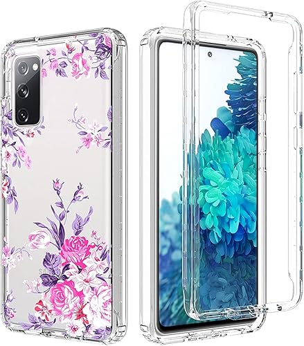 Funda para Galaxy S20 FE 5G de 6.5 pulgadas, Samsung S20 FE Funda transparente para niñas, TPU suave 360, cuerpo completo, a prueba de golpes,
