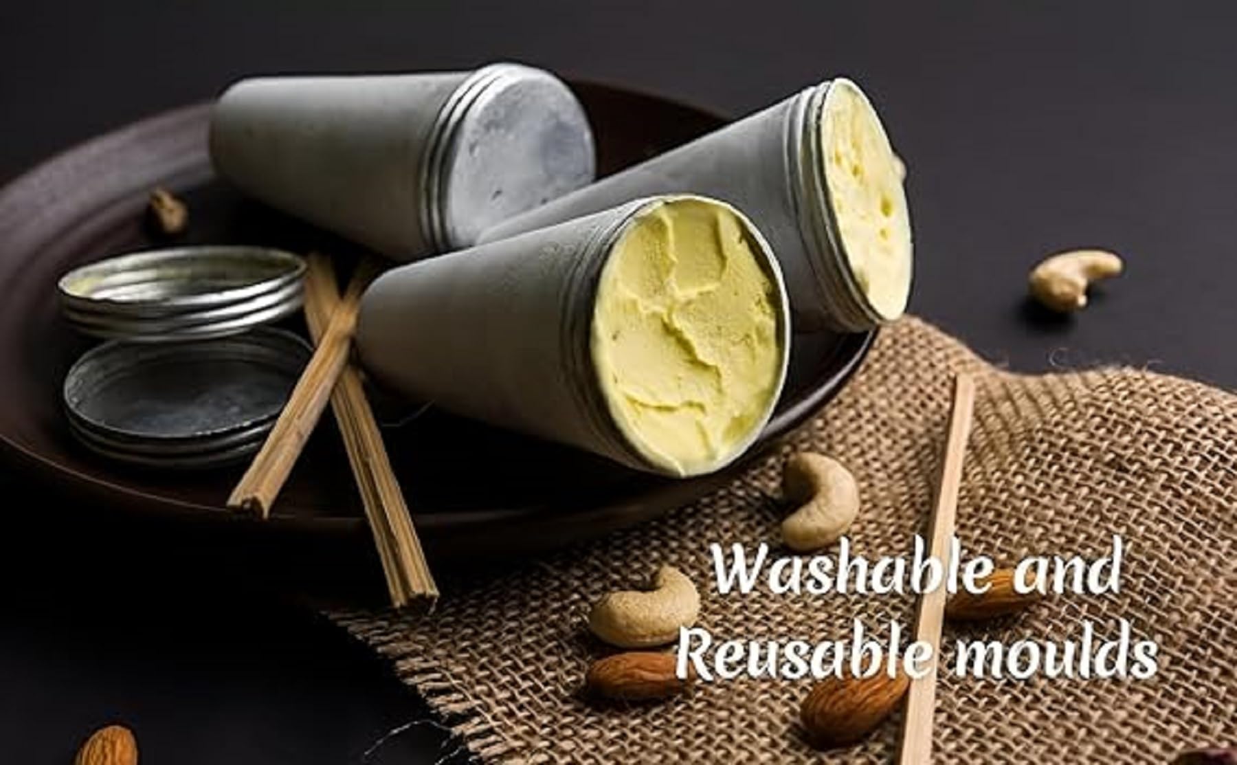 Lot De 12 Moules à Glace En Aluminium Pour Kulfi, Glaces Maison, Bâtonnets - Réutilisables, Sans Plastique - 6