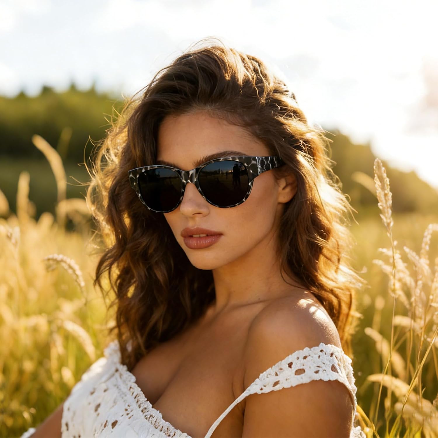 HAOLOTA Fit Over Glasses Sunglasses for Women Polarized, Trendy Cat Eye Sunglasses Wear Over Glasses, UV Protection - Image 2