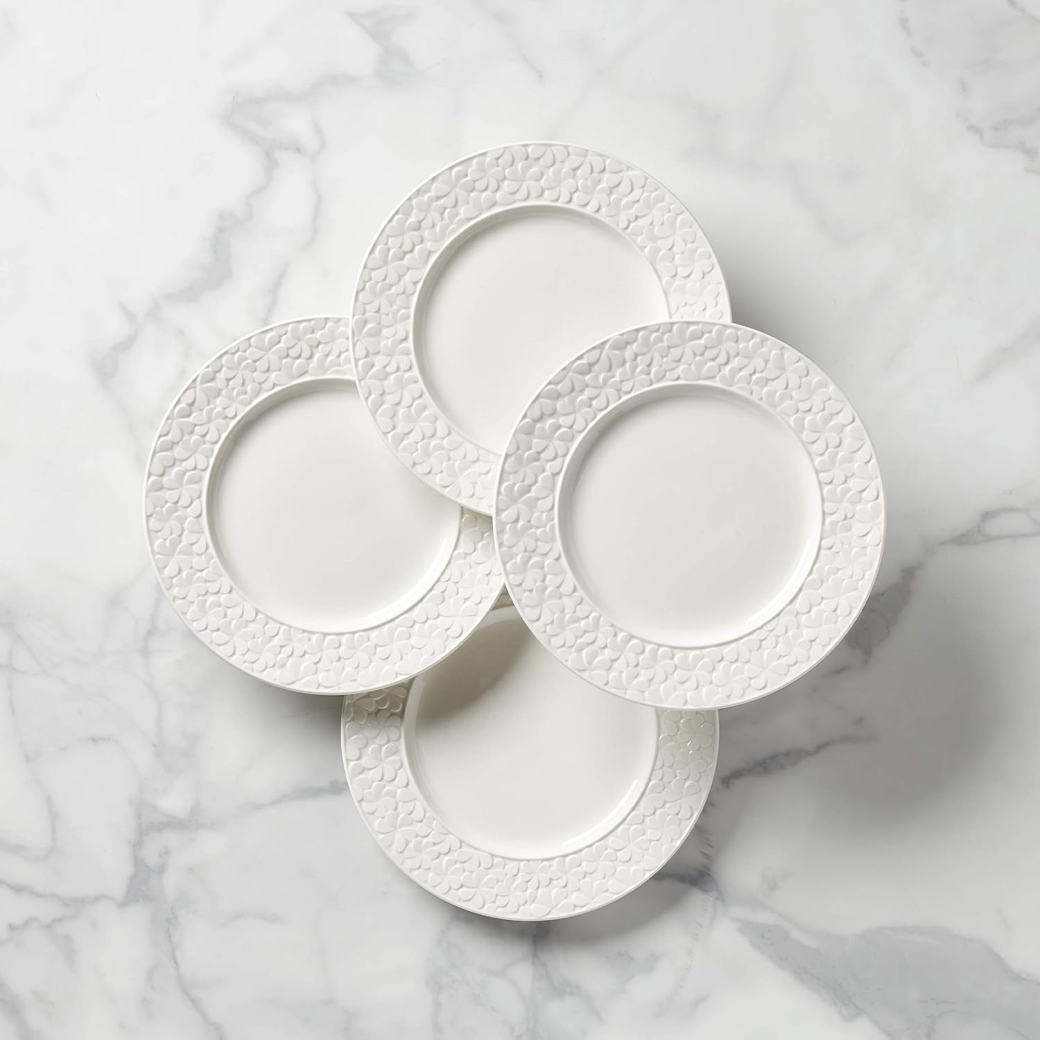 Kate Spade New York Blossom Lane 4-Piece Accent Plate Set, 4.10 LB, White