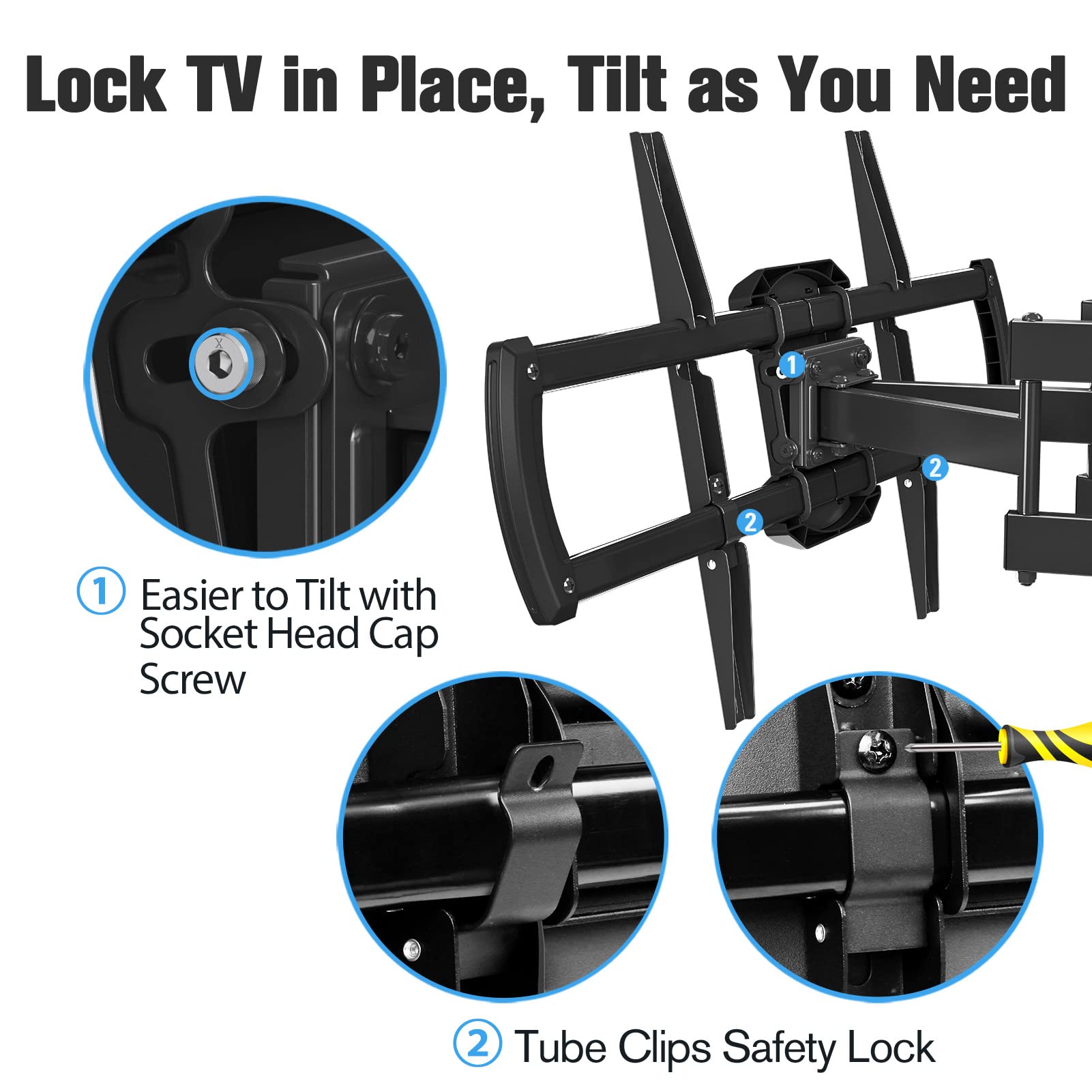Mounting Dream TV Mount Bracket for 4270 Inch Flat Screen TVs, Full Motion TV Wall Mounts with
