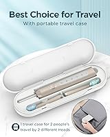 Vista 55 de Rtauys - Cepillo de dientes eléctrico y sónico M5 para adultos y adolescentes, con 8 cabezales de cepillo, de alta potencia, con estuche de viaje, 3