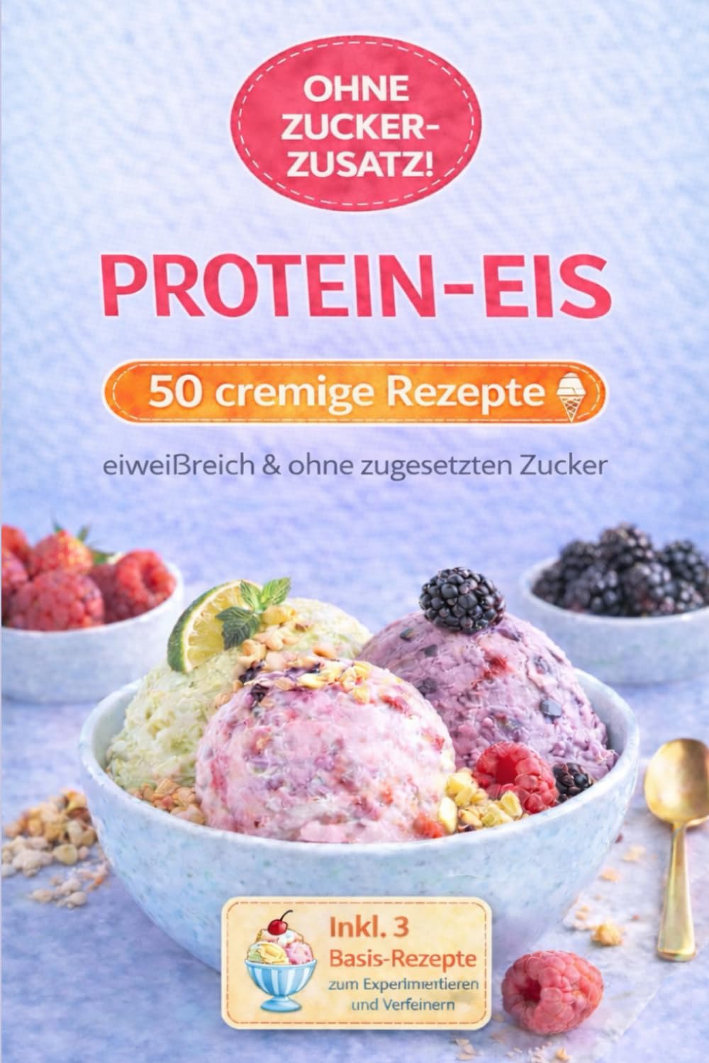 Protein-Eis – 50 cremige Rezepte ohne Zuckerzusatz: eiweißreich, ohne zugesetzten Zucker, schnell & einfach zubereitet