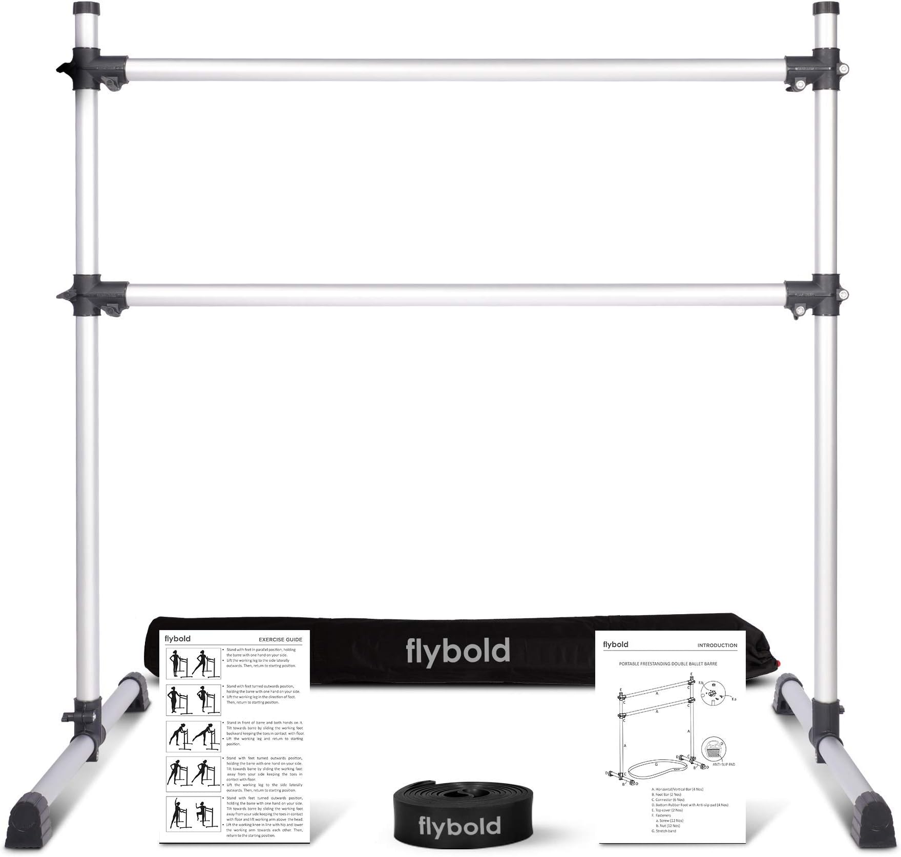 Ballet Barre Portable for Home Kids Ballet bar Unique Anti Slip Feature Includes Stretch Band and Carry Bag Barre Equipment for Home Workout for Kids 4 ft Long