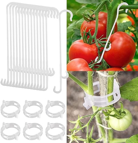 Miniatura 1 de 150 piezas de soporte de tomate para plantas, clips de gancho en J, tomates de jardín, truss de verduras para evitar que los tomates pellizquen o se