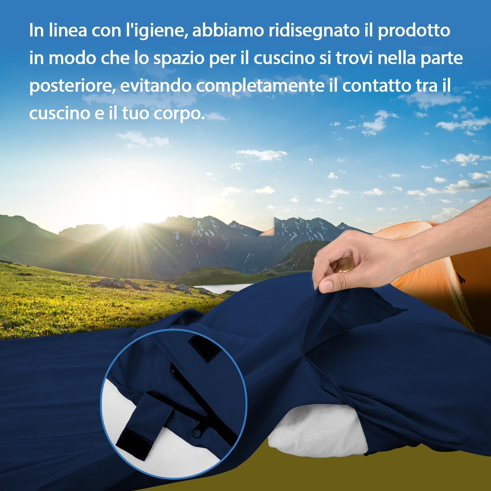 JAICOM Sacco Lenzuolo Sacco a Pelo, Sacco Lenzuolo da Viaggio Ultraleggero e Compatto, 220x90cm, Ideale per il campeggio, l'escursionismo, l'ostello e i viaggi di lavoro