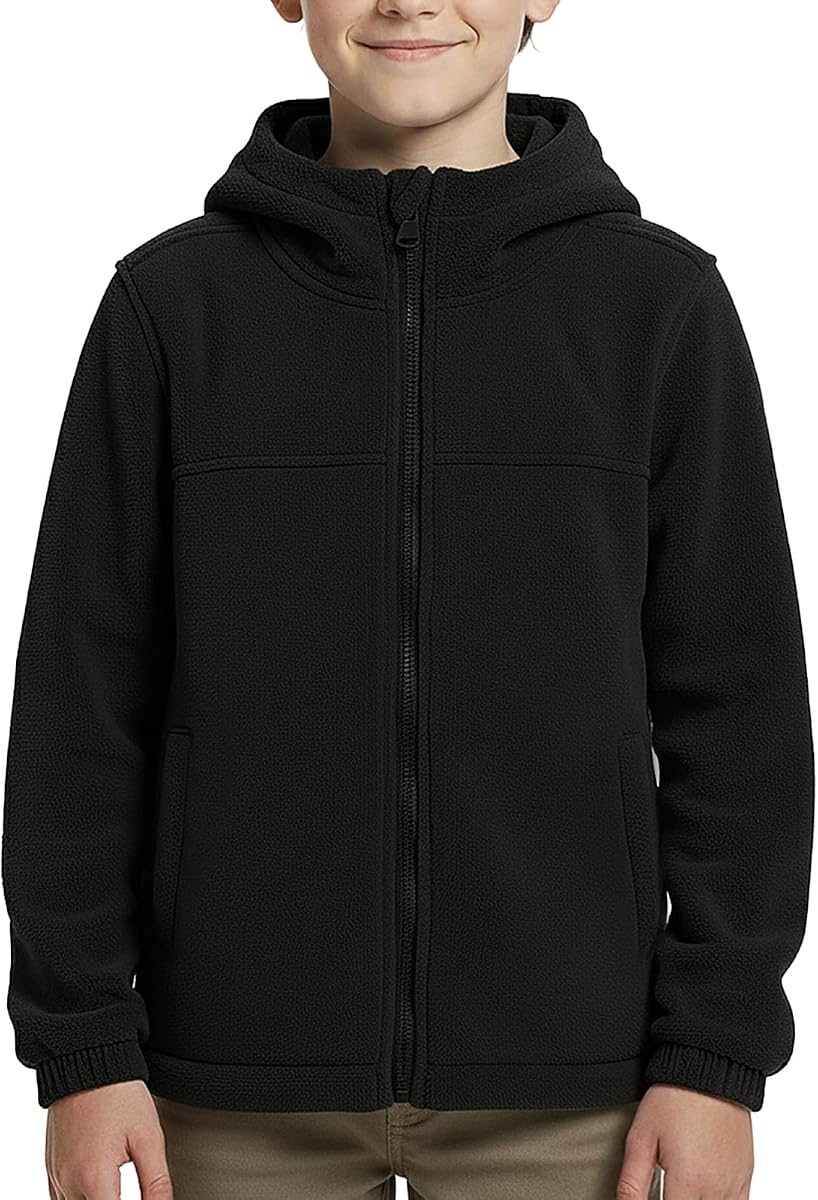 Spring&Gege Chaqueta Polar con Capucha para Niños y Niñas Abrigo Polar con Cremallera Completa y Capucha para Niños
