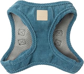 FuzzYard Life Corduroy Step in Harness for Dogs (French Blue, Medium)
