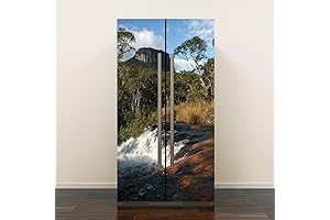 Self Adhesive Vinyl Refrigerator Wrap Set Landscape Gran Sabana National Park Door...