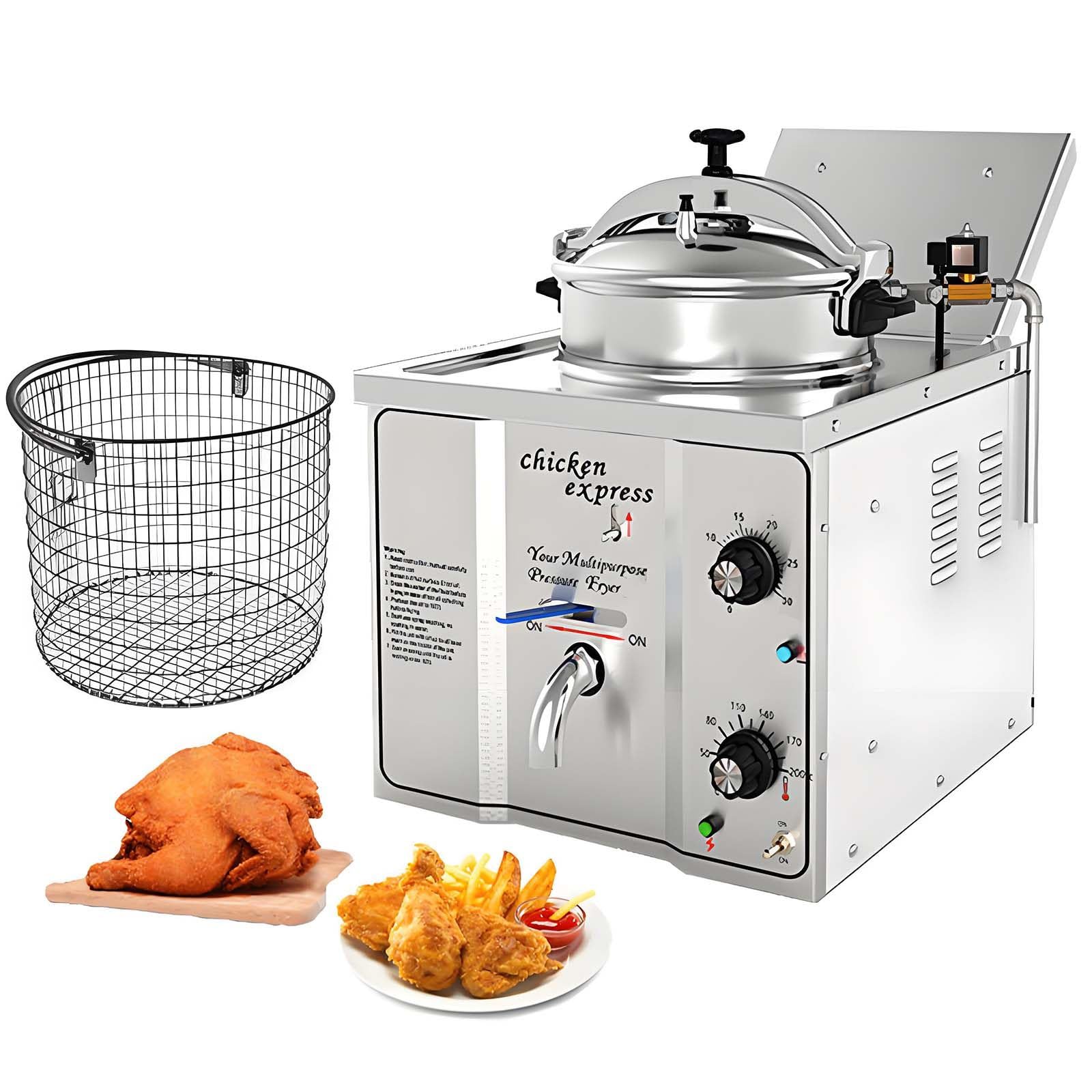 High Pressure Electric Fryer,3000w Commercial Deep Frying Machine