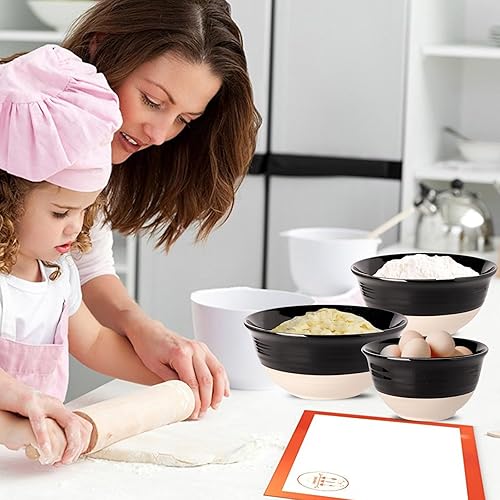 Miniatura 10 de Hasense Juego de 6 cuencos de cerámica para cereales de 20 onzas para sopa de cereales, para sopa de cereales, arroz, pasta, ensalada, avena, aptos