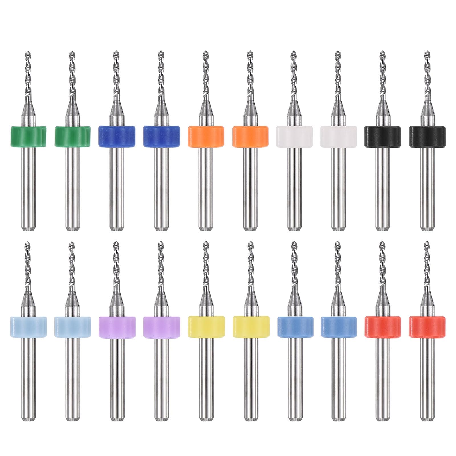 PATIKIL 20 Pack 1.35mm Micro Drill Bits 1/8" Shank Carbide Tungsten Steel 135° Mini Small Bits Print Circuit Board Drilling Tool for CNC Engraving Precision Machinery