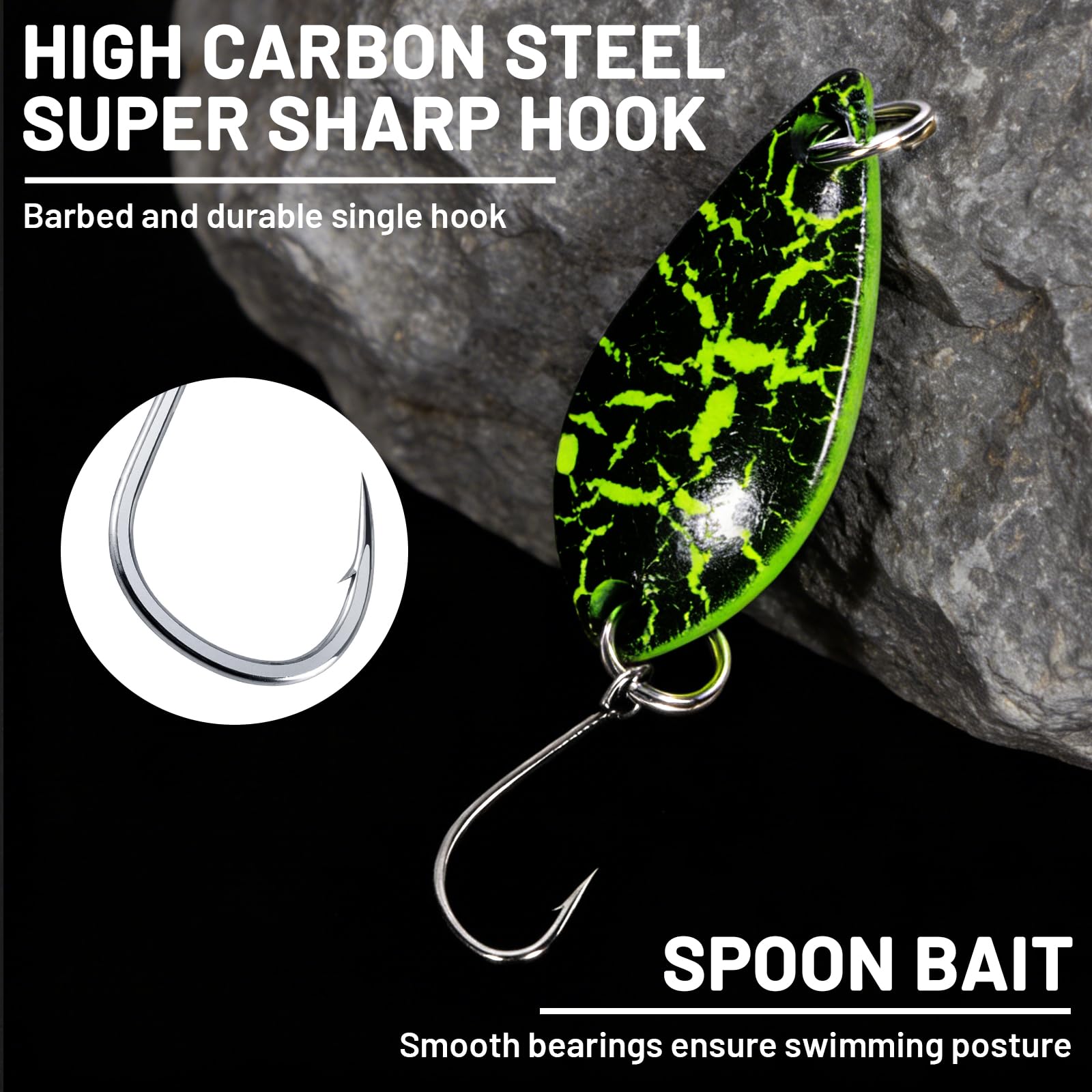 Esche Artificiali Spinning,18 Pezzi Cucchiaini da Pesca Esche,Cucchiaini Pesca da 2,5 g/3,5 g/5 g,Esche da Pesca con Borsa Portatile per Trota,Persico,Luccio