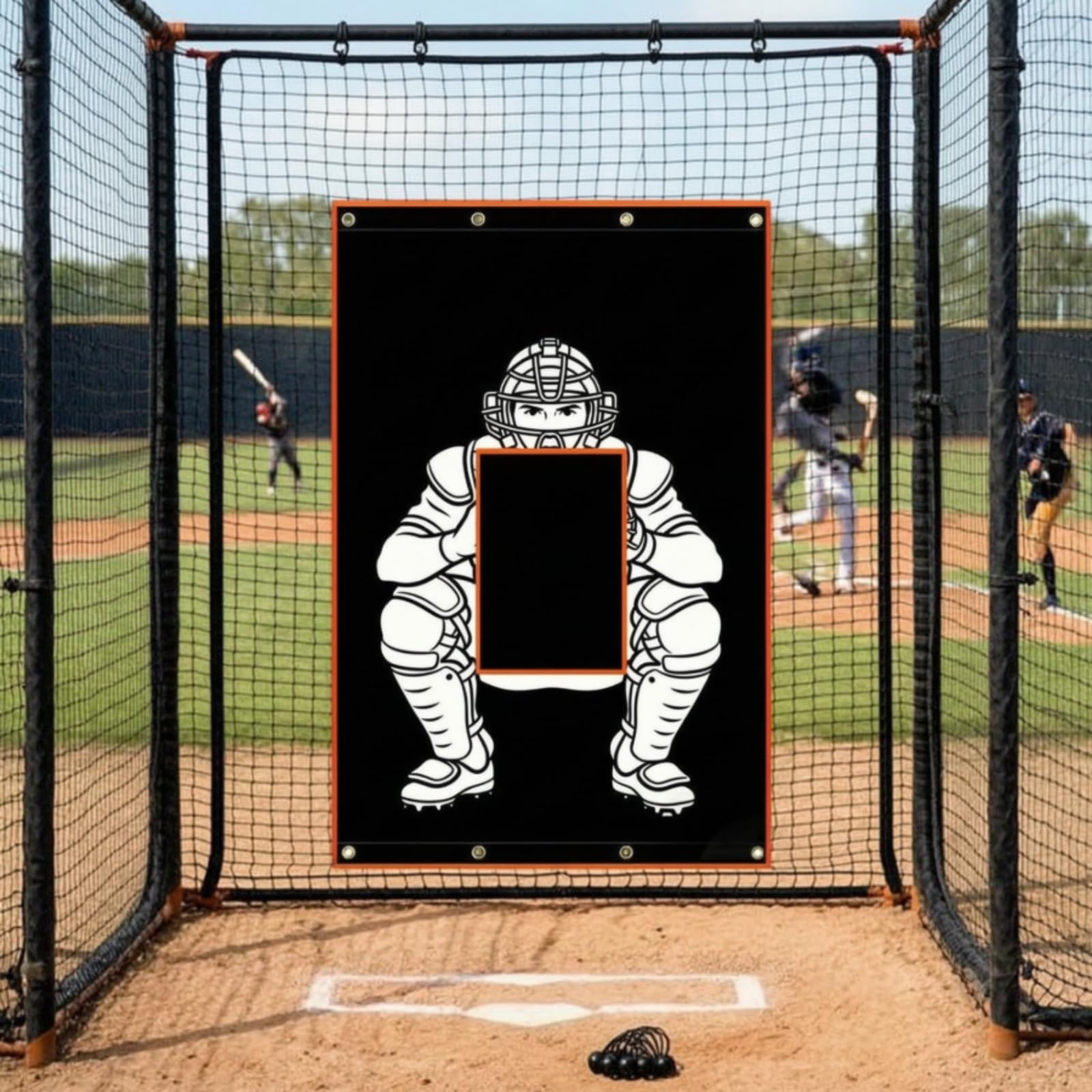 Red de Entrenamiento de Béisbol Diana de Lanzamiento Objetivo de Pitching de Strike con Construcción Resistente Oxford y Enfoque Realista del Receptor