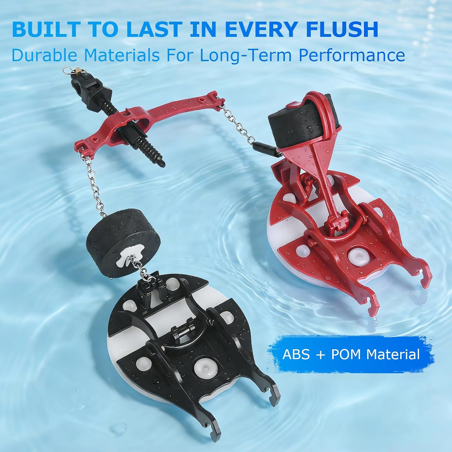 Toilet Flapper Replacement Kit Compatible with American Standard Vormax Toilets (7381657-200.0070A), Dual Silicone Seals and Metal Chain