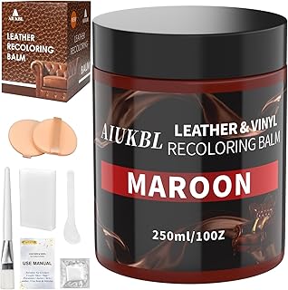 Leather Recoloring Balm, Leather Color Restorer, Leather Restorer for Couches, Leather Scratch Remover, Leather Scratch Repair, Leather Repair Kit for Furniture, Leather Dye (Maroon)