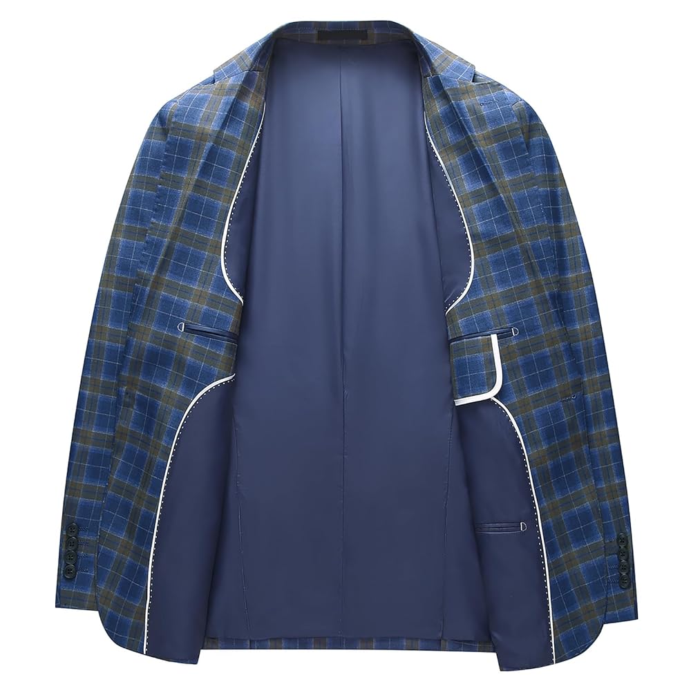 Men's Plaid Blazer Sport Coats Jackets Slim Fit Lightweight Men's Plaid Blazer Sport Coats Jackets Slim Fit Lightweight