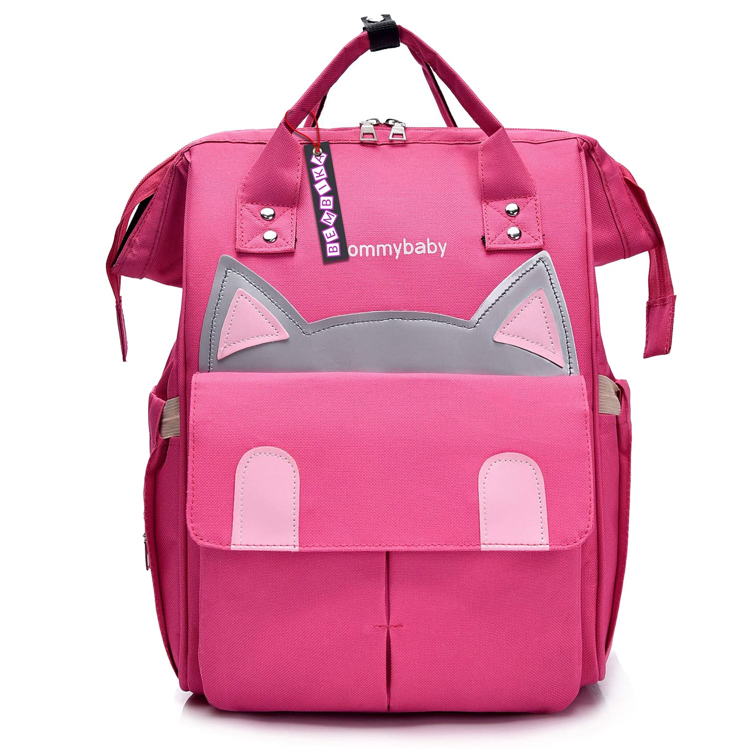 BEMBIKA Diaper Bags for Mom and Dad, Diaper Bags for mom and Baby, Mummy Bag for Multi-Function Waterproof and Large Capacity (Kitten Rose Red)-image-29