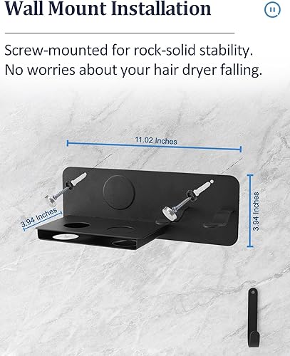 Miniatura 6 de Soporte de pared para secador de pelo Dyson Supersonic Airwrap, soporte de metal para secador de pelo, accesorios de almacenamiento para baño