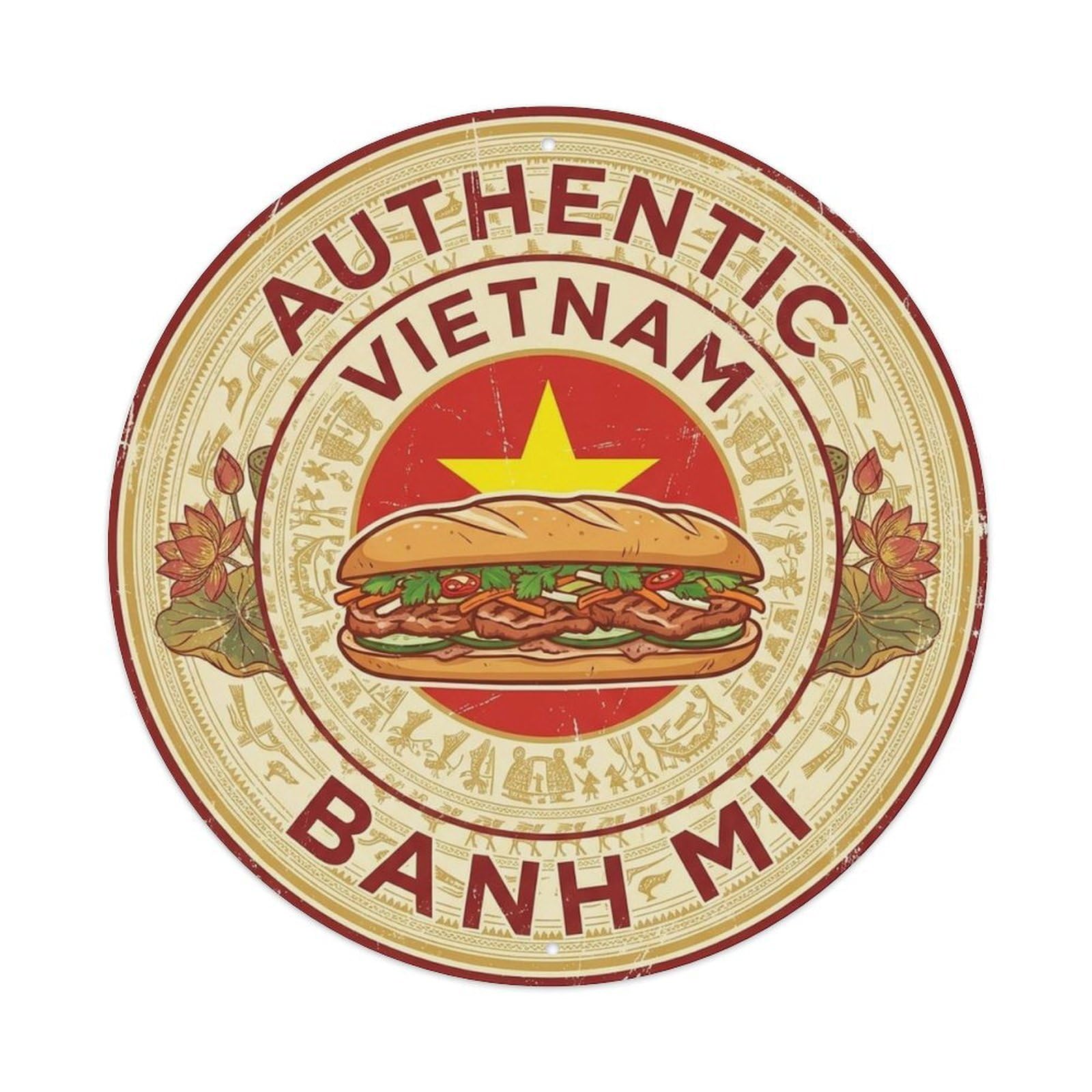 Vietnam Travel Banh Mi Vietnamese Sandwich Cuisine Metal Tin Sign