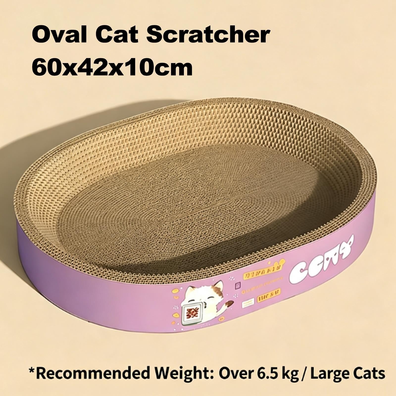 Katzenkratzbrett Bett, Oval und Rund, Wellpappe, Möbelschutz