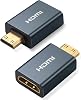 Adaptador Mini HDMI a HDMI 8K 2 Unidades, Aluminio 4K@144Hz Hembra a Macho Mini HDMI, Compatible con Cámara DSLR, Videocámara, Monitor, Raspberry Pi Zero W 1