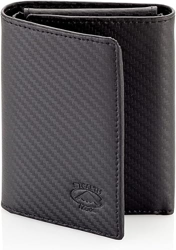 Miniatura 8 de Stealth Mode Billetera triple Cartera con bloqueo RFID con soporte para identificación Funda de cuero para dinero, tarjetas de crédito