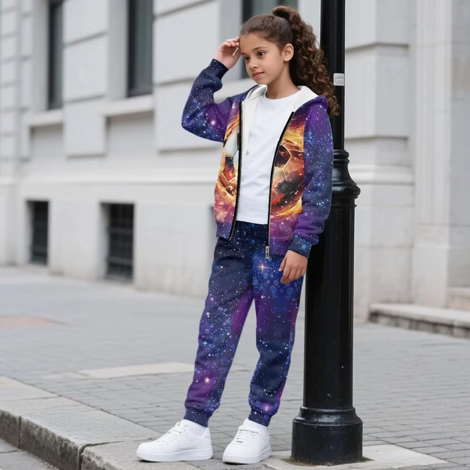 Biyejit Boys Sweatsuit Set - 2 Piece Outfits Boys Zip up Hoodie and Athletic Jogger Sweatpants Size 6-15 Years Kids