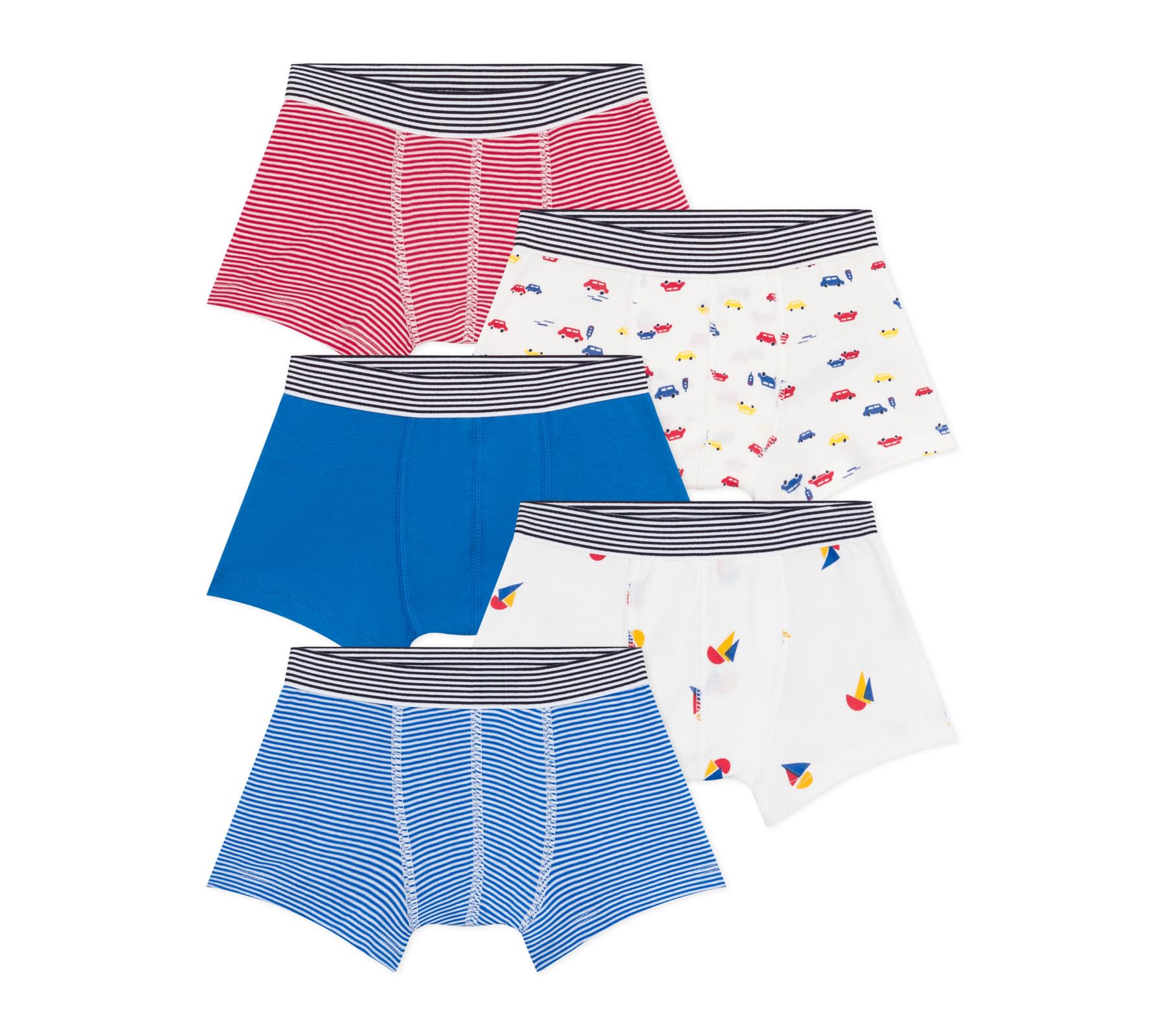 Petit Bateau Set di Boxer per Bambini in Cotone Stampato, Multicolore, 10 Anni