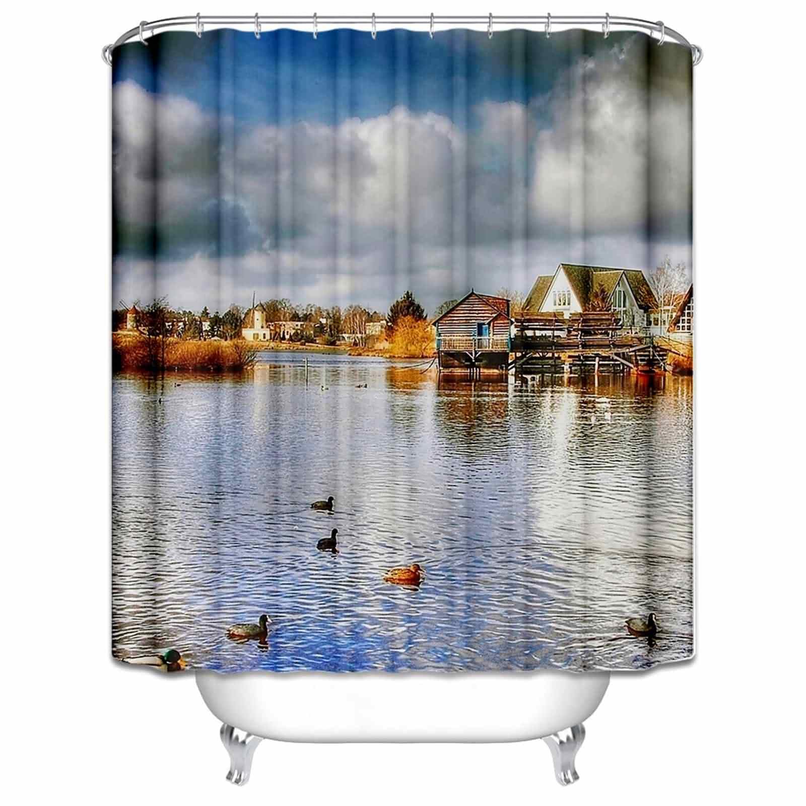 Rideau de douche occultant pour baignoire 180x180 fini les sols mouillés