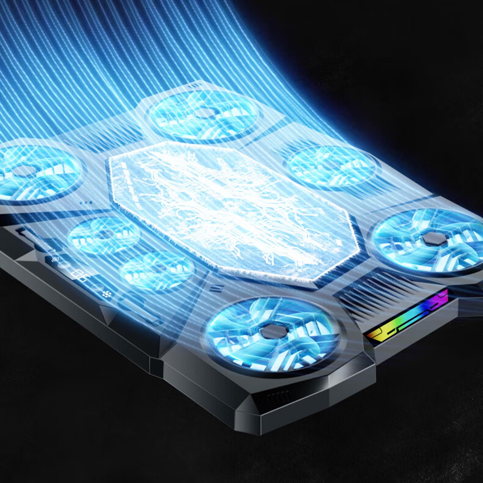 Supporto di raffreddamento per computer portatile, base di raffreddamento esterna per notebook da 12-21 pollici, regolabile in altezza, supporto per laptop in porcellana ghiaccio