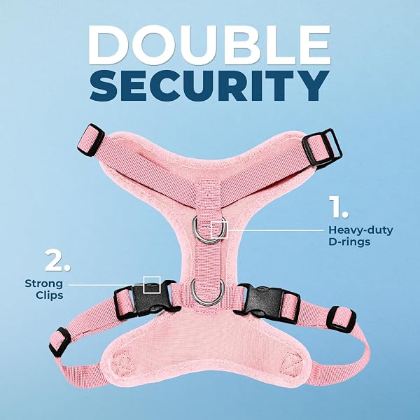 Best Pet Supplies Voyager Step-in Lock Pet Harness – All Weather Mesh, Adjustable Step in Harness for Cats and Dogs Pink (Matching Trim), XS (Chest: 11-16" Fit Cats) - 2