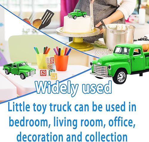 Miniatura 7 de Camión verde de juguete para niños pequeños de 2, 3, 4, 5, 6, 7, 8 años, juguete de aleación 132 para niños pequeños, conductor, puerta de auto que