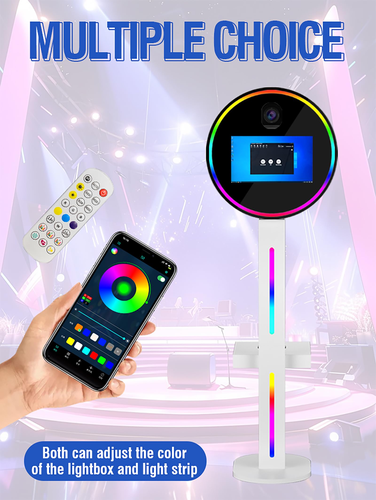 Cabina Fotografica DSLR Touch 15,6 Pollici – Con PC Windows 11, Luce RGB, Custodia Da Volo, Per Matrimoni, Lauree E Feste