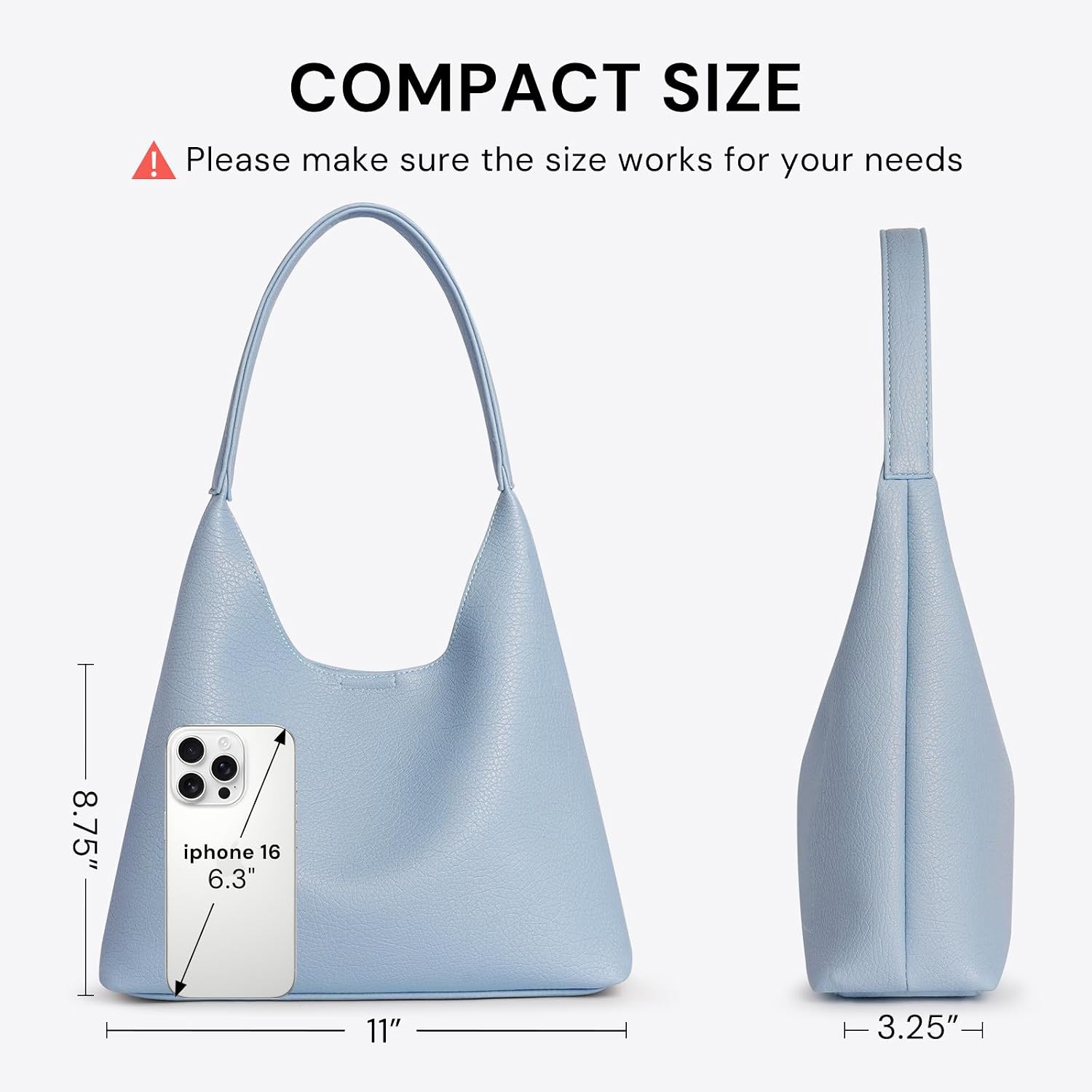Hobo Bags for Women, Small Everyday Purse, Slouchy Shoulder Bag Trendy image 4