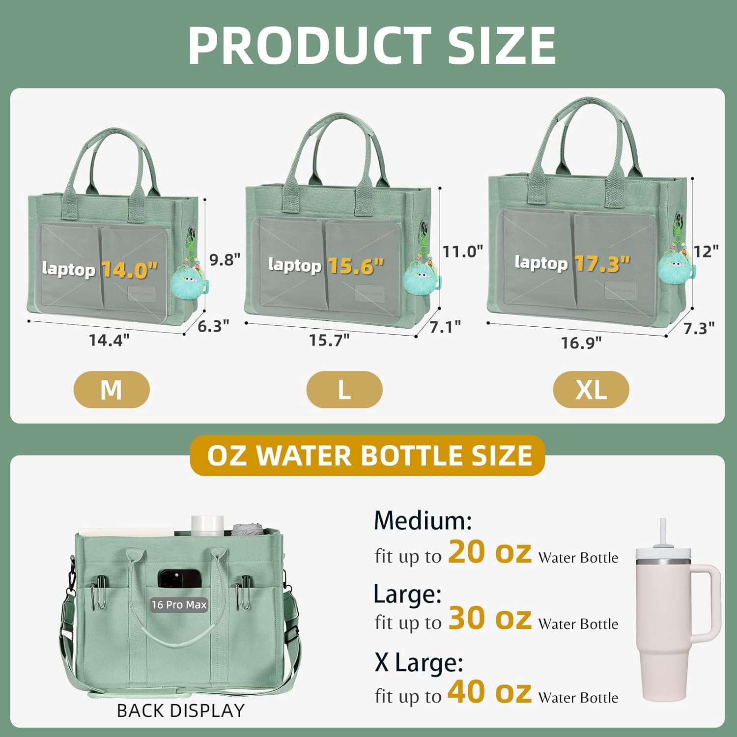 BECOJADDE Structured Canvas Tote Bag for Women, Multi-Compartment Zippered Purse for Work Bible Travel